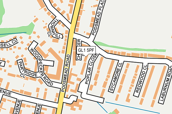 GL1 5PF map - OS OpenMap – Local (Ordnance Survey)