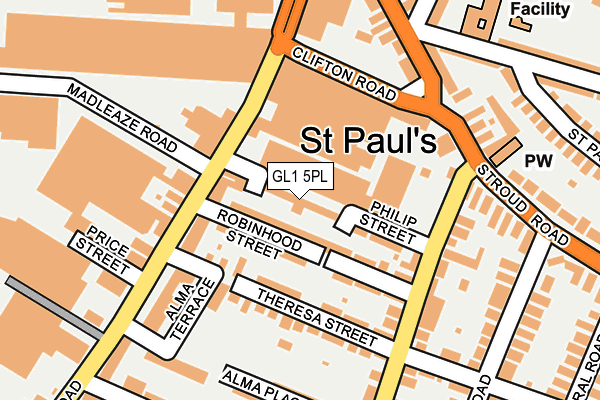 GL1 5PL map - OS OpenMap – Local (Ordnance Survey)
