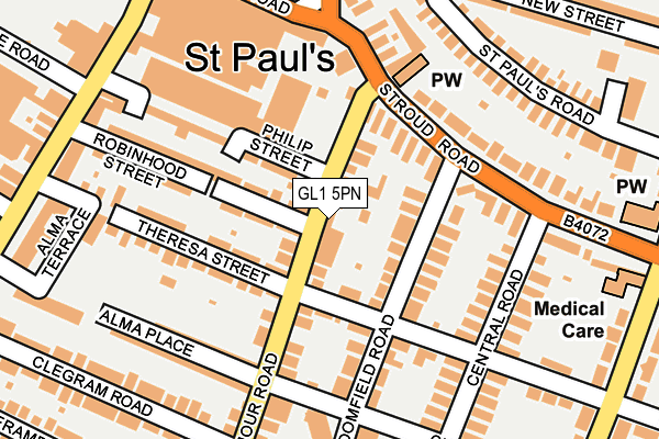 GL1 5PN map - OS OpenMap – Local (Ordnance Survey)