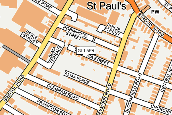 GL1 5PR map - OS OpenMap – Local (Ordnance Survey)