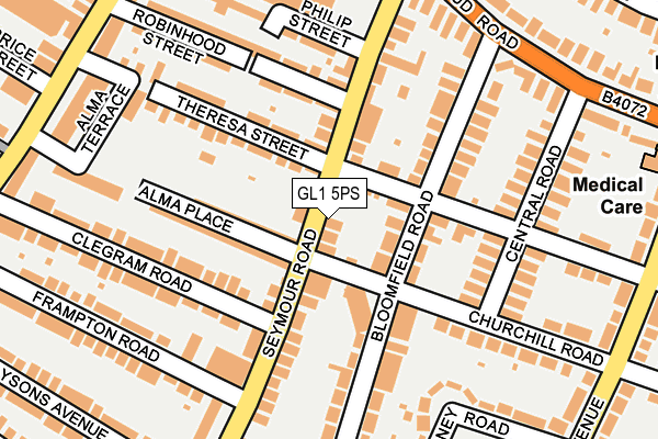 GL1 5PS map - OS OpenMap – Local (Ordnance Survey)