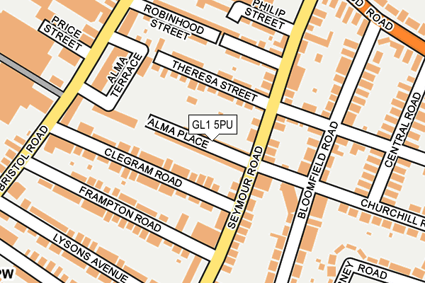 GL1 5PU map - OS OpenMap – Local (Ordnance Survey)