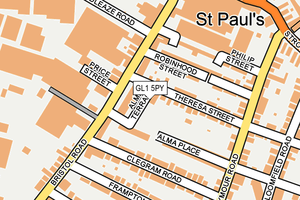 GL1 5PY map - OS OpenMap – Local (Ordnance Survey)