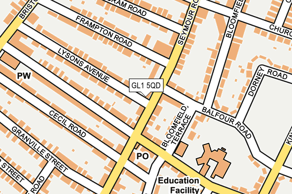 GL1 5QD map - OS OpenMap – Local (Ordnance Survey)