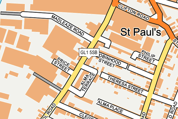 GL1 5SB map - OS OpenMap – Local (Ordnance Survey)