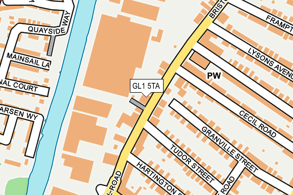 GL1 5TA map - OS OpenMap – Local (Ordnance Survey)