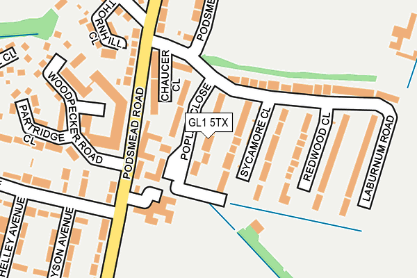 GL1 5TX map - OS OpenMap – Local (Ordnance Survey)