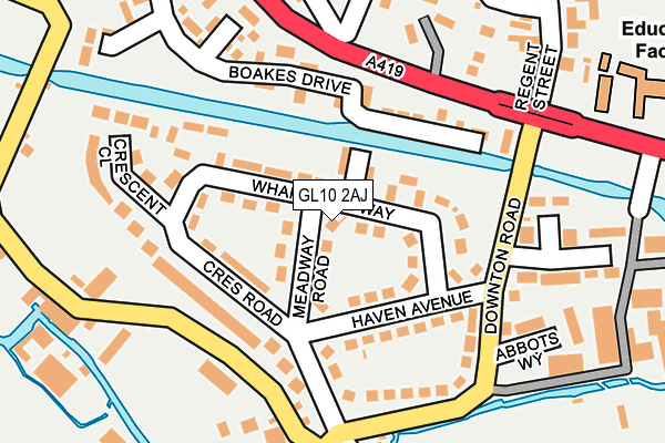 GL10 2AJ map - OS OpenMap – Local (Ordnance Survey)