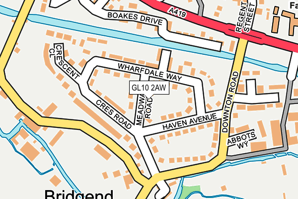 GL10 2AW map - OS OpenMap – Local (Ordnance Survey)