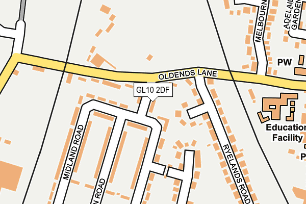 GL10 2DF map - OS OpenMap – Local (Ordnance Survey)