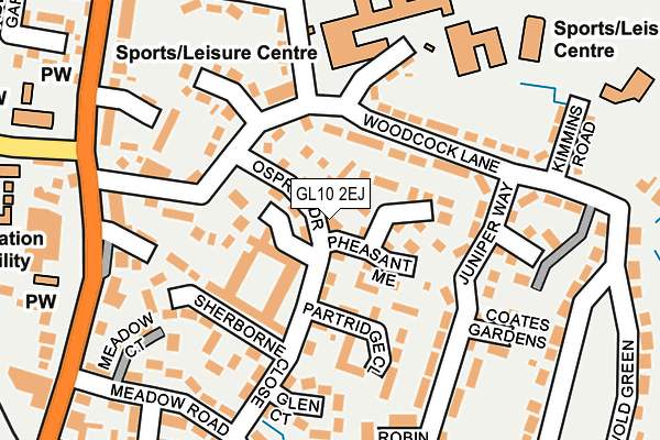 GL10 2EJ map - OS OpenMap – Local (Ordnance Survey)