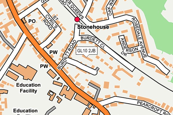 GL10 2JB map - OS OpenMap – Local (Ordnance Survey)