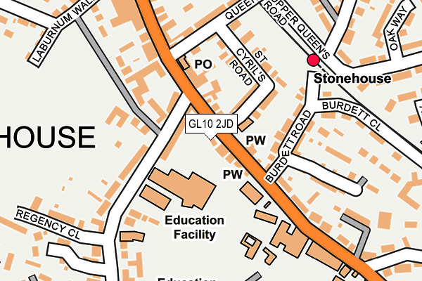 GL10 2JD map - OS OpenMap – Local (Ordnance Survey)