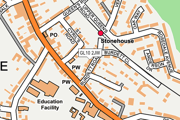 Map of STONEHOUSE FITNESS LTD at local scale