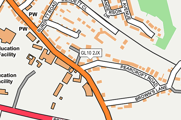 GL10 2JX map - OS OpenMap – Local (Ordnance Survey)