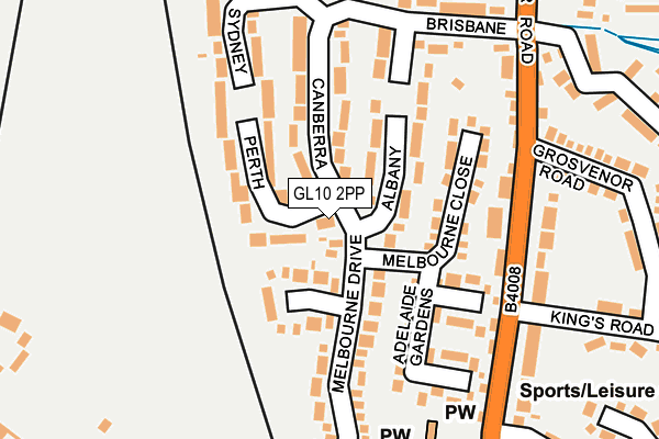 GL10 2PP map - OS OpenMap – Local (Ordnance Survey)