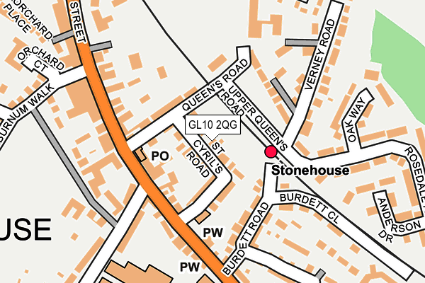 GL10 2QG map - OS OpenMap – Local (Ordnance Survey)