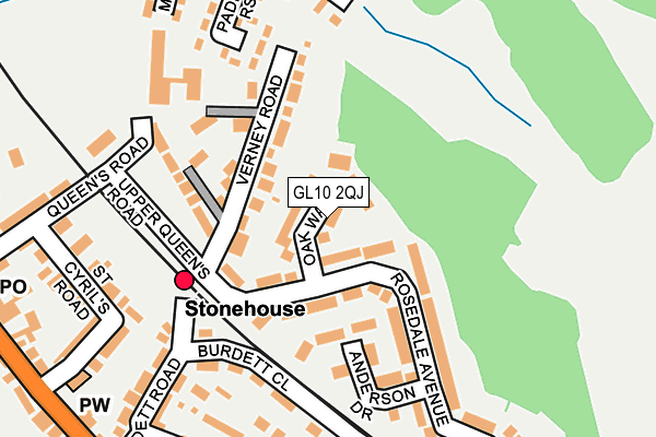 GL10 2QJ map - OS OpenMap – Local (Ordnance Survey)
