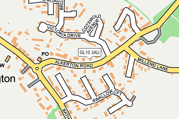 GL10 3AU map - OS OpenMap – Local (Ordnance Survey)