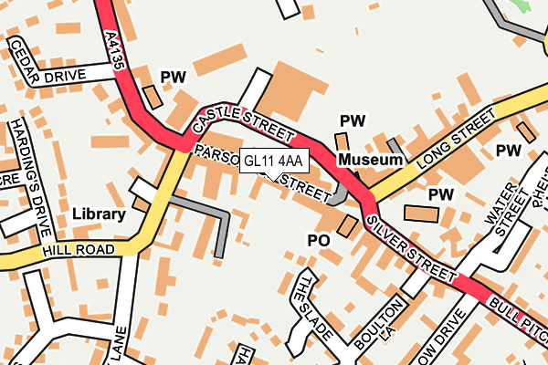 GL11 4AA map - OS OpenMap – Local (Ordnance Survey)