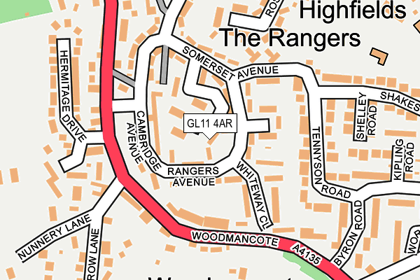 GL11 4AR map - OS OpenMap – Local (Ordnance Survey)