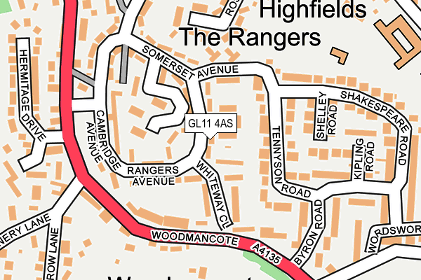 GL11 4AS map - OS OpenMap – Local (Ordnance Survey)
