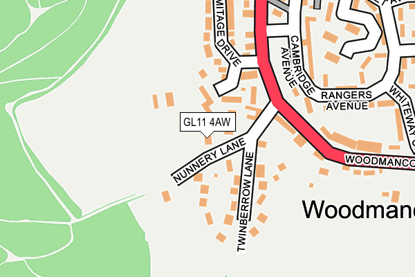 GL11 4AW map - OS OpenMap – Local (Ordnance Survey)