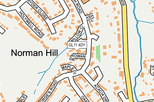 GL11 4DY map - OS OpenMap – Local (Ordnance Survey)