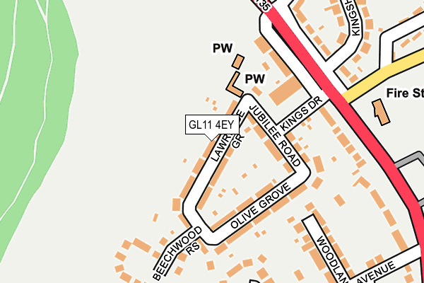 GL11 4EY map - OS OpenMap – Local (Ordnance Survey)