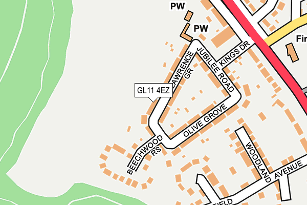 GL11 4EZ map - OS OpenMap – Local (Ordnance Survey)