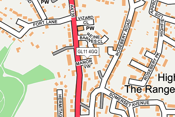 GL11 4GQ map - OS OpenMap – Local (Ordnance Survey)