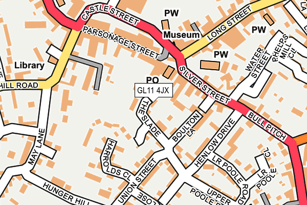 GL11 4JX map - OS OpenMap – Local (Ordnance Survey)