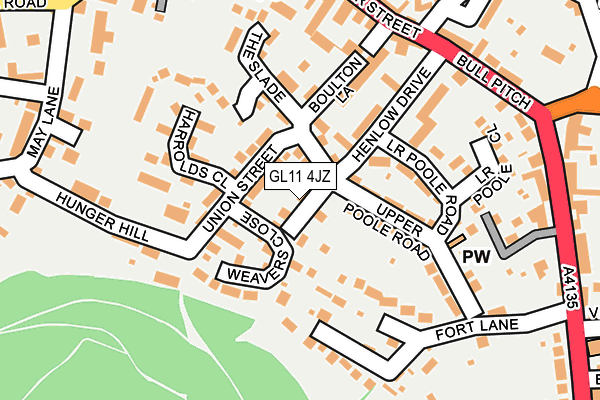 GL11 4JZ map - OS OpenMap – Local (Ordnance Survey)