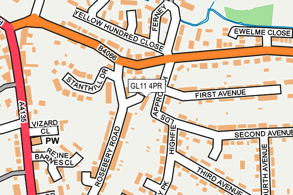 GL11 4PR map - OS OpenMap – Local (Ordnance Survey)