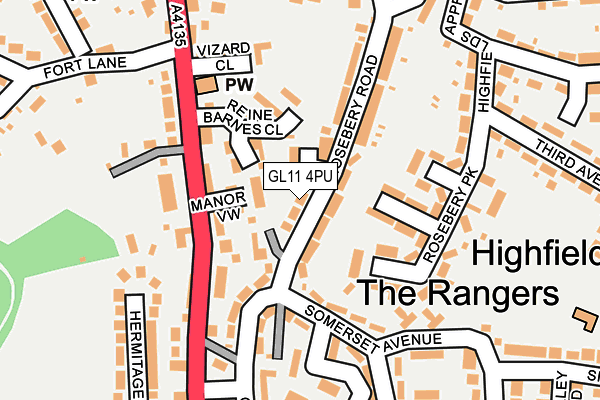 GL11 4PU map - OS OpenMap – Local (Ordnance Survey)