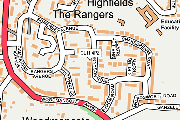 GL11 4PZ map - OS OpenMap – Local (Ordnance Survey)