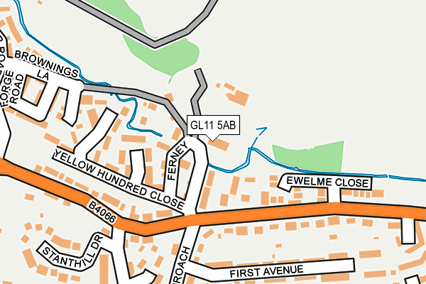 GL11 5AB map - OS OpenMap – Local (Ordnance Survey)
