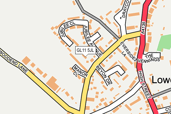 GL11 5JL map - OS OpenMap – Local (Ordnance Survey)