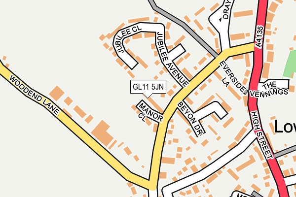 GL11 5JN map - OS OpenMap – Local (Ordnance Survey)