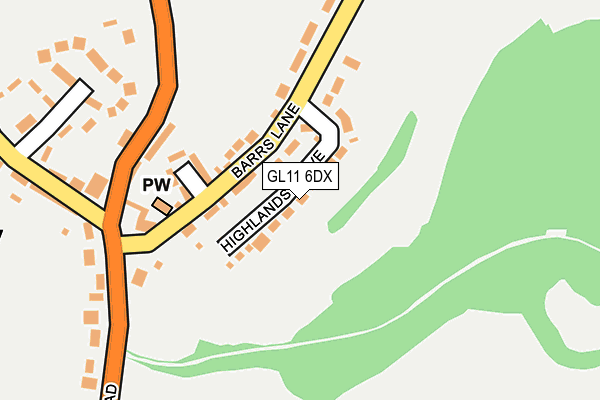 GL11 6DX map - OS OpenMap – Local (Ordnance Survey)