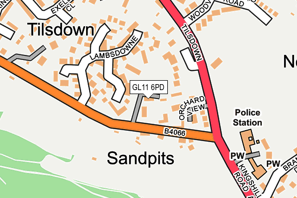 GL11 6PD map - OS OpenMap – Local (Ordnance Survey)