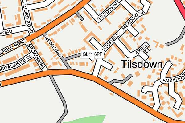 GL11 6PF map - OS OpenMap – Local (Ordnance Survey)