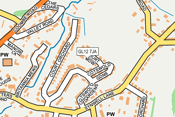 GL12 7JA map - OS OpenMap – Local (Ordnance Survey)