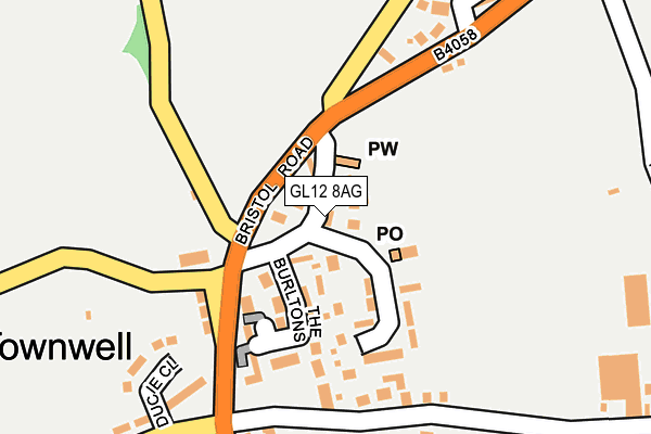 GL12 8AG map - OS OpenMap – Local (Ordnance Survey)