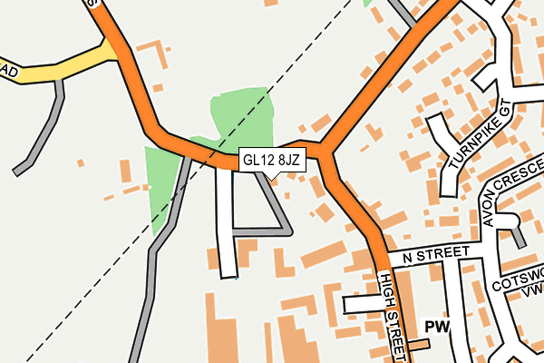 GL12 8JZ map - OS OpenMap – Local (Ordnance Survey)