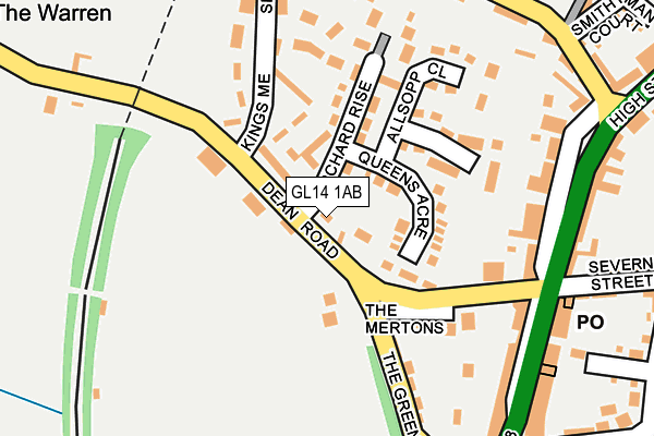 GL14 1AB map - OS OpenMap – Local (Ordnance Survey)