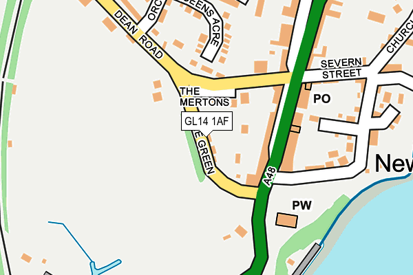 GL14 1AF map - OS OpenMap – Local (Ordnance Survey)