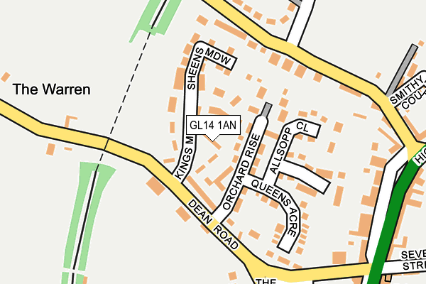 GL14 1AN map - OS OpenMap – Local (Ordnance Survey)
