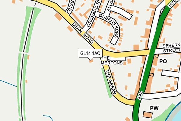 GL14 1AQ map - OS OpenMap – Local (Ordnance Survey)