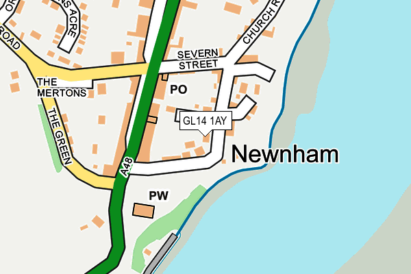 GL14 1AY map - OS OpenMap – Local (Ordnance Survey)